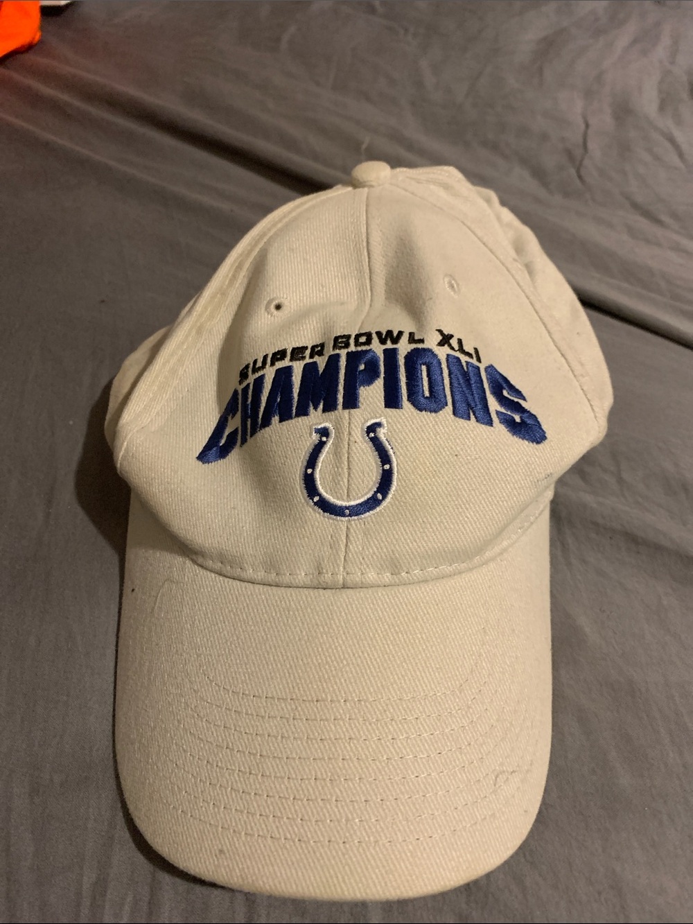 OTTO White Baseball Cap with Blue 'Champions' Embroidery